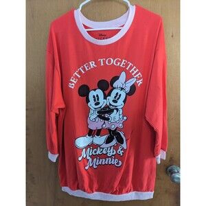 Mickey and Minnie Size M 8-10 Better Together Long Sleeve Soft Sleepwear Top